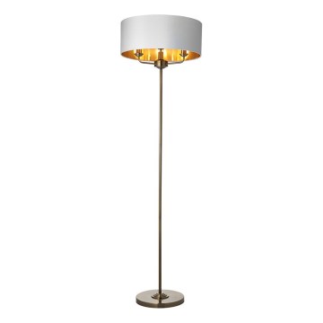 Endon 98935 - Lattialamppu HIGHCLERE 3xE14/40W/230V valkoinen/messinki halkaisija 47 cm