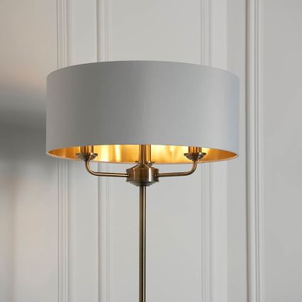 Endon 98935 - Lattialamppu HIGHCLERE 3xE14/40W/230V valkoinen/messinki halkaisija 47 cm
