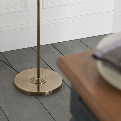 Endon 98935 - Lattialamppu HIGHCLERE 3xE14/40W/230V valkoinen/messinki halkaisija 47 cm