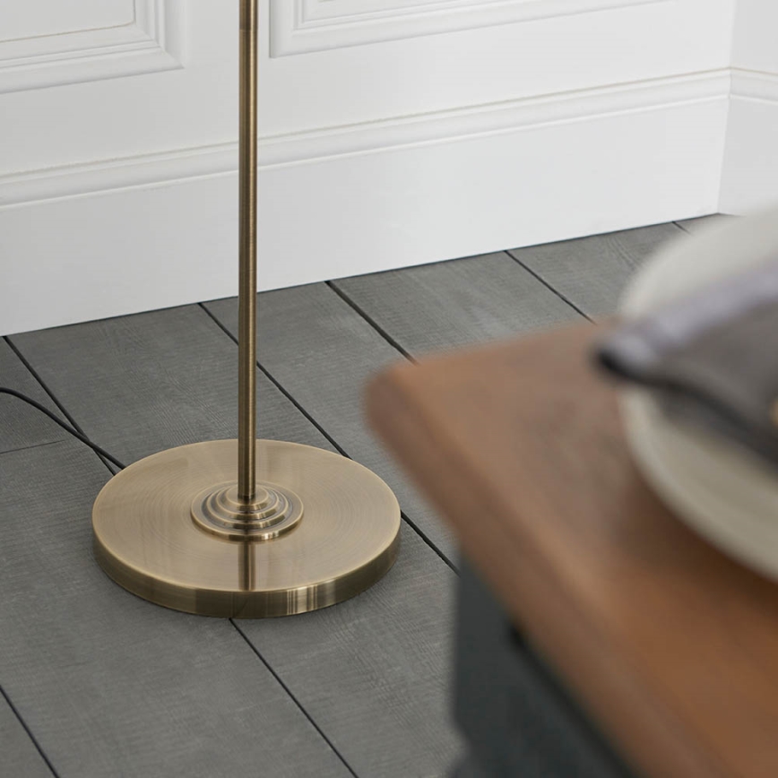 Endon 98935 - Lattialamppu HIGHCLERE 3xE14/40W/230V valkoinen/messinki halkaisija 47 cm