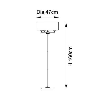 Endon 98935 - Lattialamppu HIGHCLERE 3xE14/40W/230V valkoinen/messinki halkaisija 47 cm
