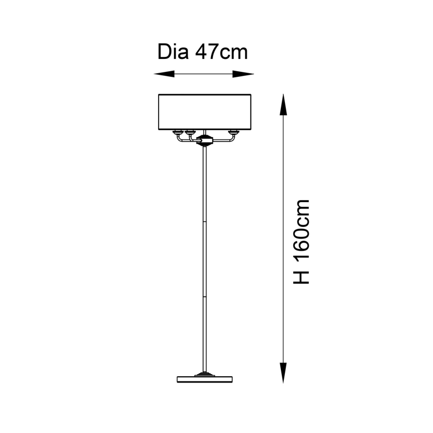 Endon 98935 - Lattialamppu HIGHCLERE 3xE14/40W/230V valkoinen/messinki halkaisija 47 cm