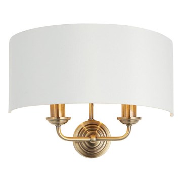 Endon 98937 - Seinävalaisin HIGHCLERE 2xE14/40W/230V valkoinen/messinki