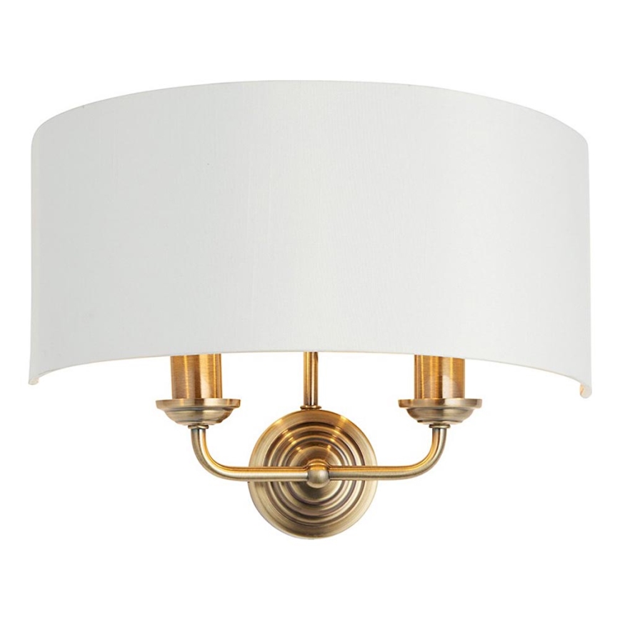 Endon 98937 - Seinävalaisin HIGHCLERE 2xE14/40W/230V valkoinen/messinki