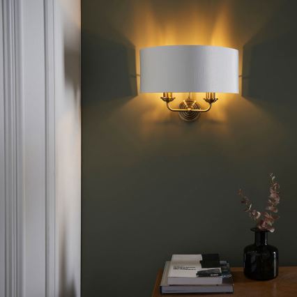 Endon 98937 - Seinävalaisin HIGHCLERE 2xE14/40W/230V valkoinen/messinki