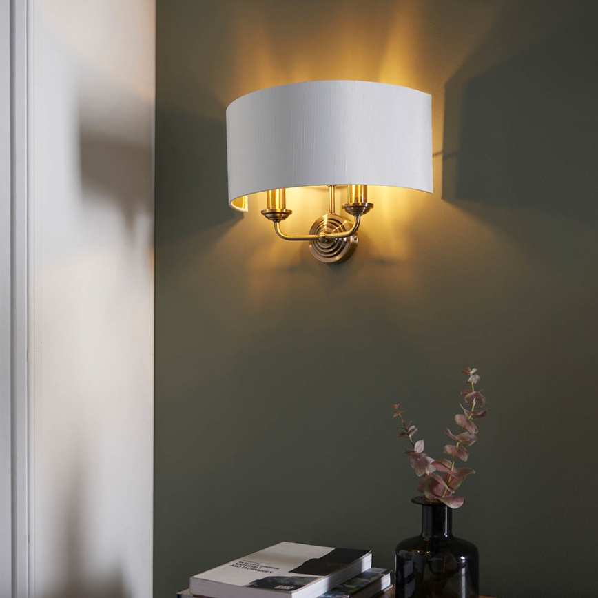 Endon 98937 - Seinävalaisin HIGHCLERE 2xE14/40W/230V valkoinen/messinki
