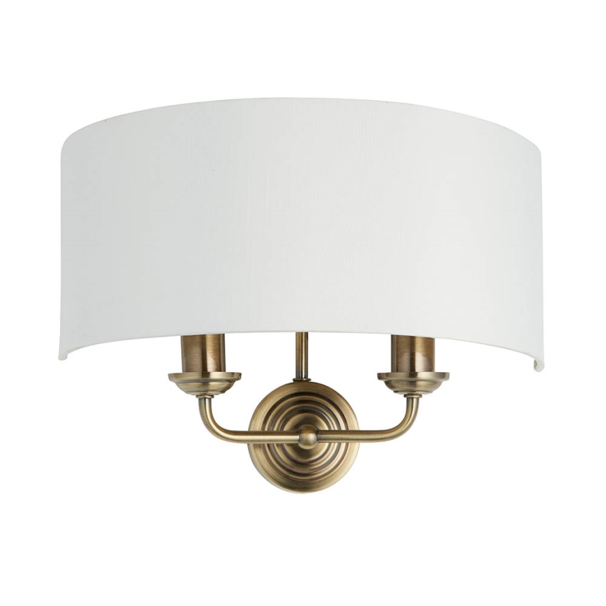 Endon 98937 - Seinävalaisin HIGHCLERE 2xE14/40W/230V valkoinen/messinki