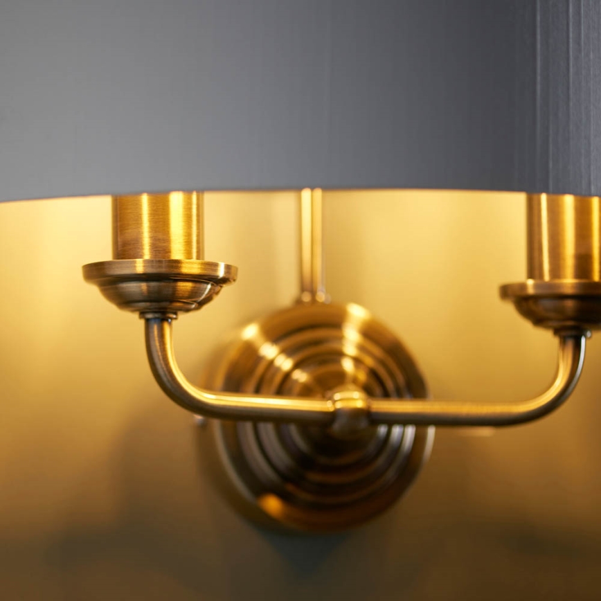 Endon 98937 - Seinävalaisin HIGHCLERE 2xE14/40W/230V valkoinen/messinki