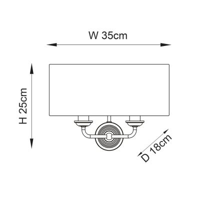Endon 98937 - Seinävalaisin HIGHCLERE 2xE14/40W/230V valkoinen/messinki