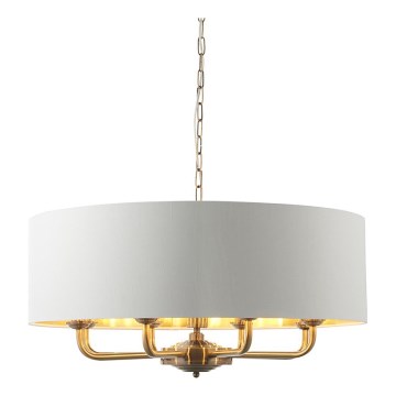 Endon 98938 - HIGHCLERE riippuvalaisin ketjulla 8xE14/40W/230V halkaisija 70 cm valkoinen/messinki