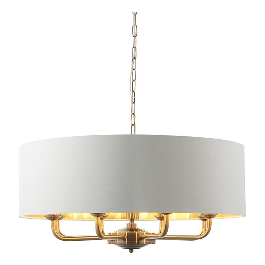 Endon 98938 - HIGHCLERE riippuvalaisin ketjulla 8xE14/40W/230V halkaisija 70 cm valkoinen/messinki