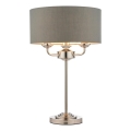 Endon 99149 - Pöytävalaisin HIGHCLERE 3xE14/18W/230V harmaa/kiiltävä kromi halkaisija 32 cm