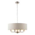 Endon 99152 - Kattokruunu ketjussa HIGHCLERE 8xE14/40W/230V harmaa/mattakromi halkaisija 70 cm