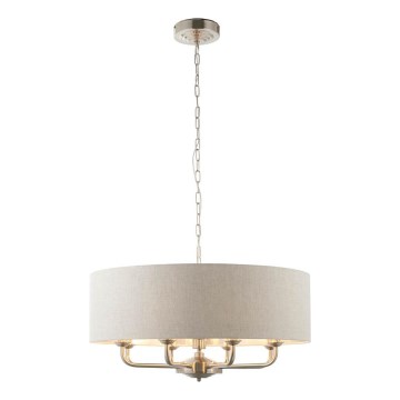 Endon 99152 - Kattokruunu ketjussa HIGHCLERE 8xE14/40W/230V harmaa/mattakromi halkaisija 70 cm