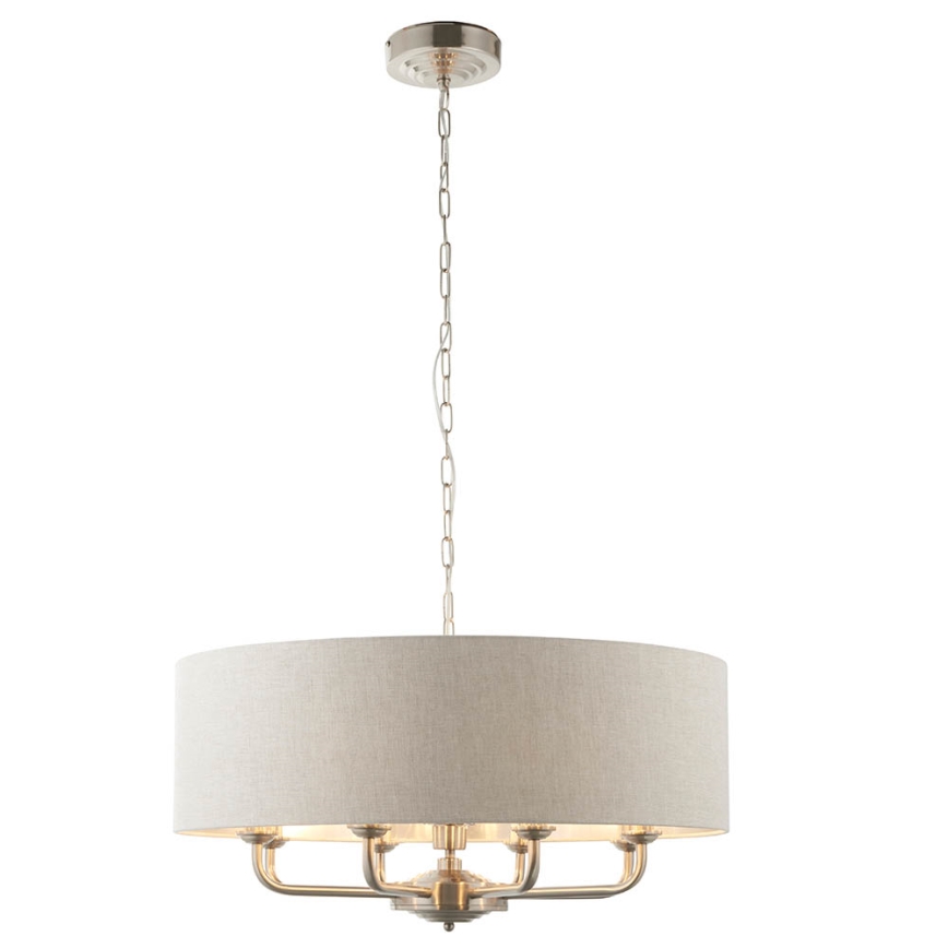 Endon 99152 - Kattokruunu ketjussa HIGHCLERE 8xE14/40W/230V harmaa/mattakromi halkaisija 70 cm