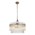Endon 99166 - Ketjulla ripustettava kattokruunu MARIETTA 5xE14/7W/230V messinki/kirkas