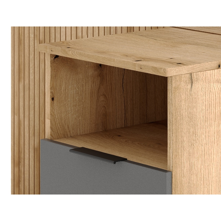 Eteisen seinäyksikkö SVEN peilillä, ruskea/grafiitti