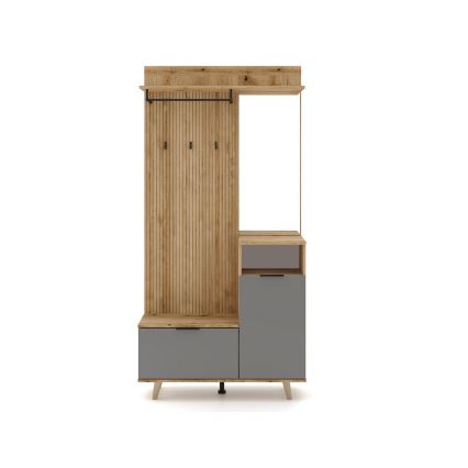 Eteisen seinäyksikkö SVEN peilillä, ruskea/grafiitti