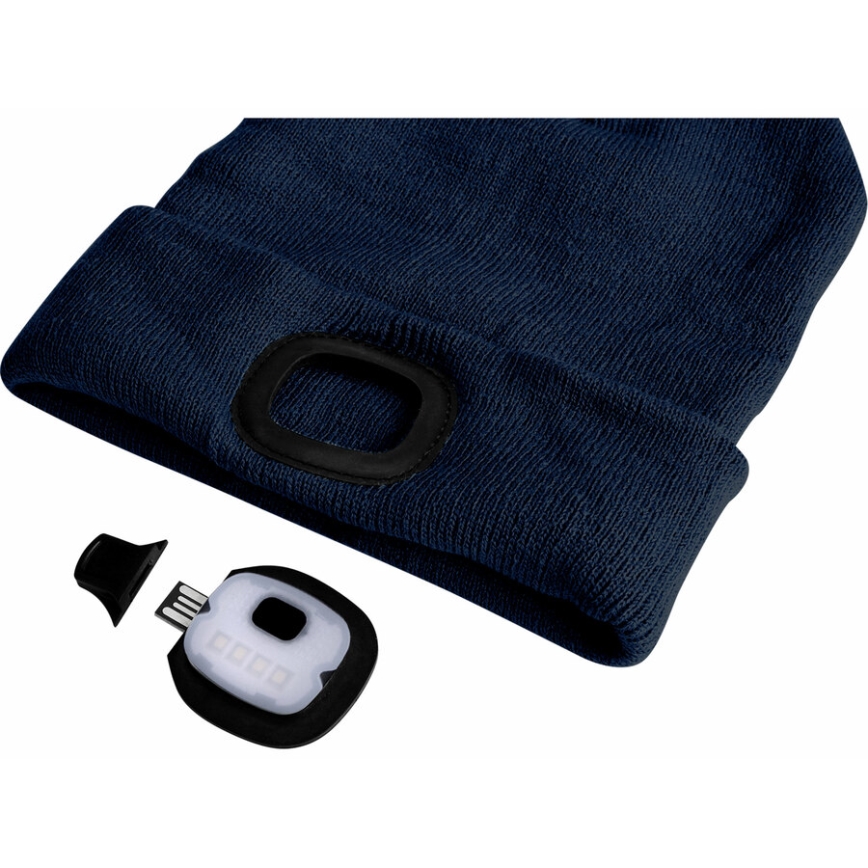 Extol - Hattu otsalampulla ja USB-latauksella 250 mAh sininen koko UNI