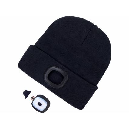 Extol - Hattu otsalampulla ja USB-latauksella 300 mAh musta koko UNI