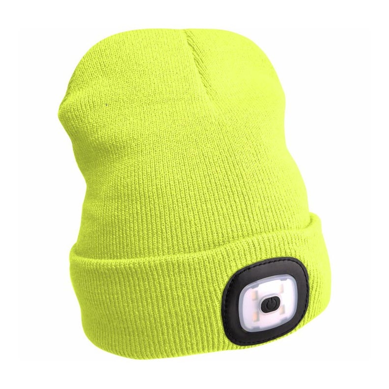 Extol - Hattu otsalampulla ja USB-latauksella 300 mAh neonkeltainen koko UNI