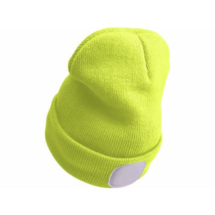 Extol - Hattu otsalampulla ja USB-latauksella 300 mAh neonkeltainen koko UNI