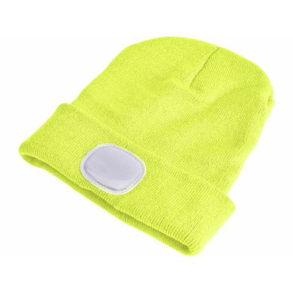 Extol - Hattu otsalampulla ja USB-latauksella 300 mAh neonkeltainen koko UNI