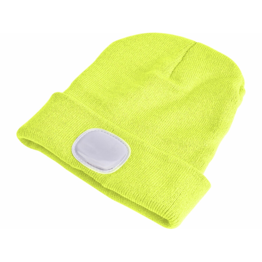 Extol - Hattu otsalampulla ja USB-latauksella 300 mAh neonkeltainen koko UNI