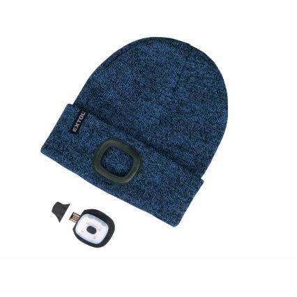 Extol - Hattu otsalampulla ja USB-latauksella 300 mAh sininen koko UNI