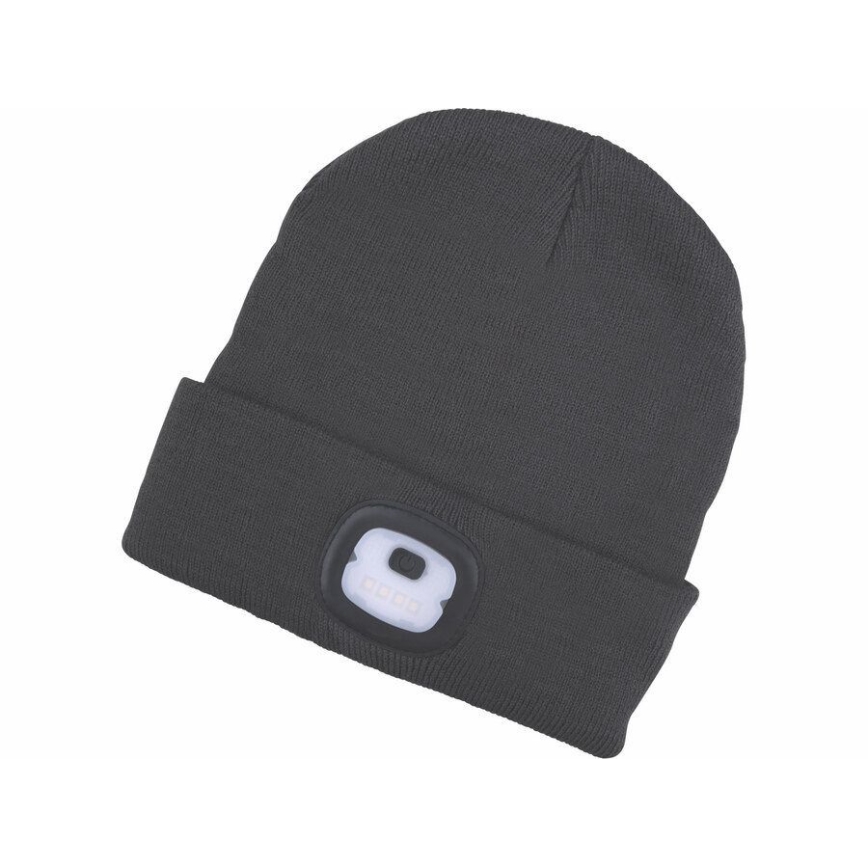 Extol - Hattu otsalampulla ja USB lataus 250 mAh musta koko UNI