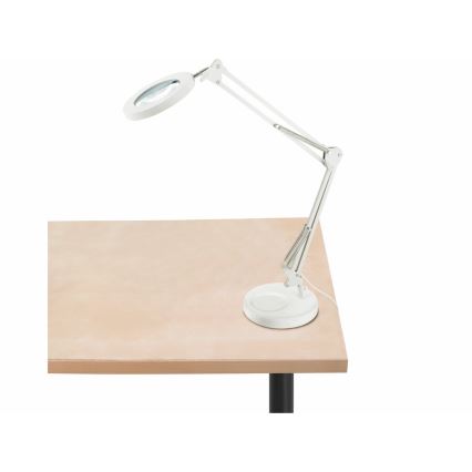 Extol - Himmennettävä LED-pöytävalaisin suurennuslasilla LED/8W/5V 2900/4500/7500K valkoinen