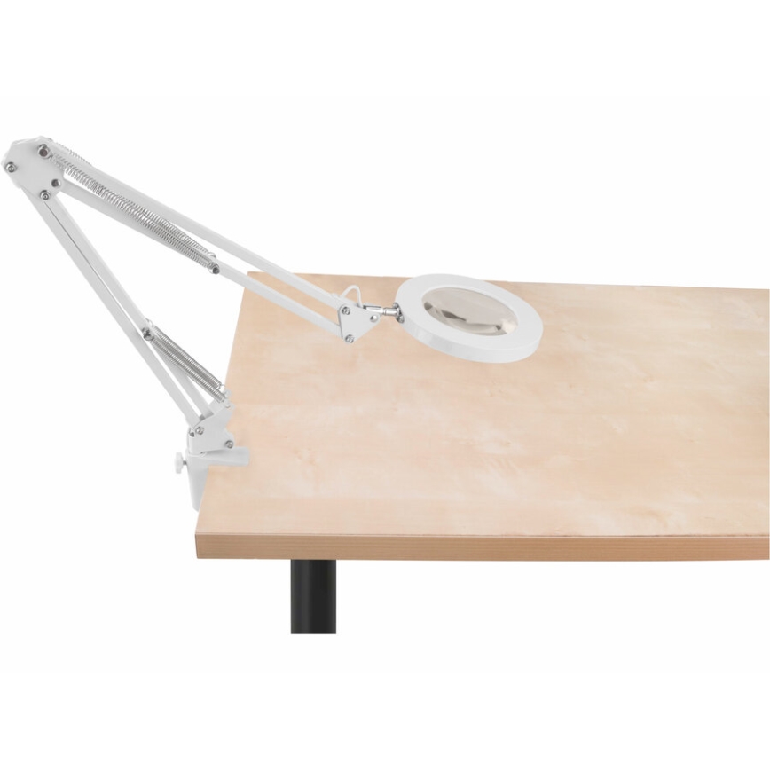Extol - Himmennettävä LED-pöytävalaisin suurennuslasilla LED/8W/5V 2900/4500/7500K valkoinen