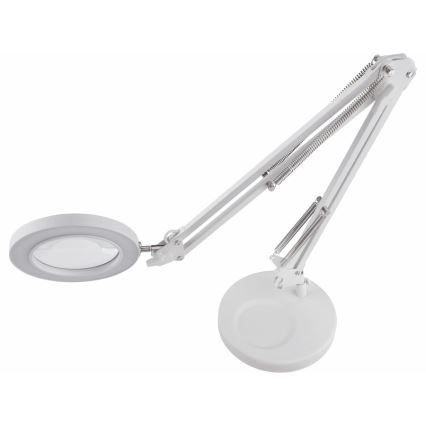 Extol - Himmennettävä LED-pöytävalaisin suurennuslasilla LED/8W/5V 2900/4500/7500K valkoinen