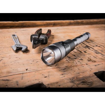 Extol - LED Himmennettävä ladattava taskulamppu virtapankilla LED/60W/10000 mAh 8000 lm IPX4 musta