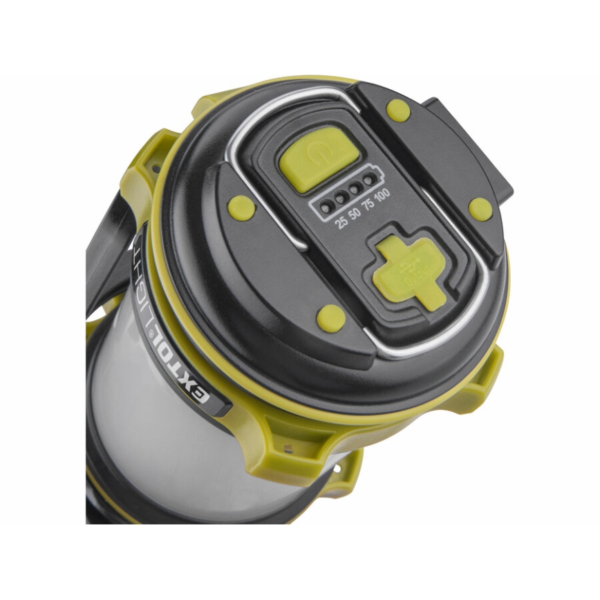 Extol - LED-himmennettävä taskulamppu virtapankilla LED/2600 mAh/3,7V IPX4