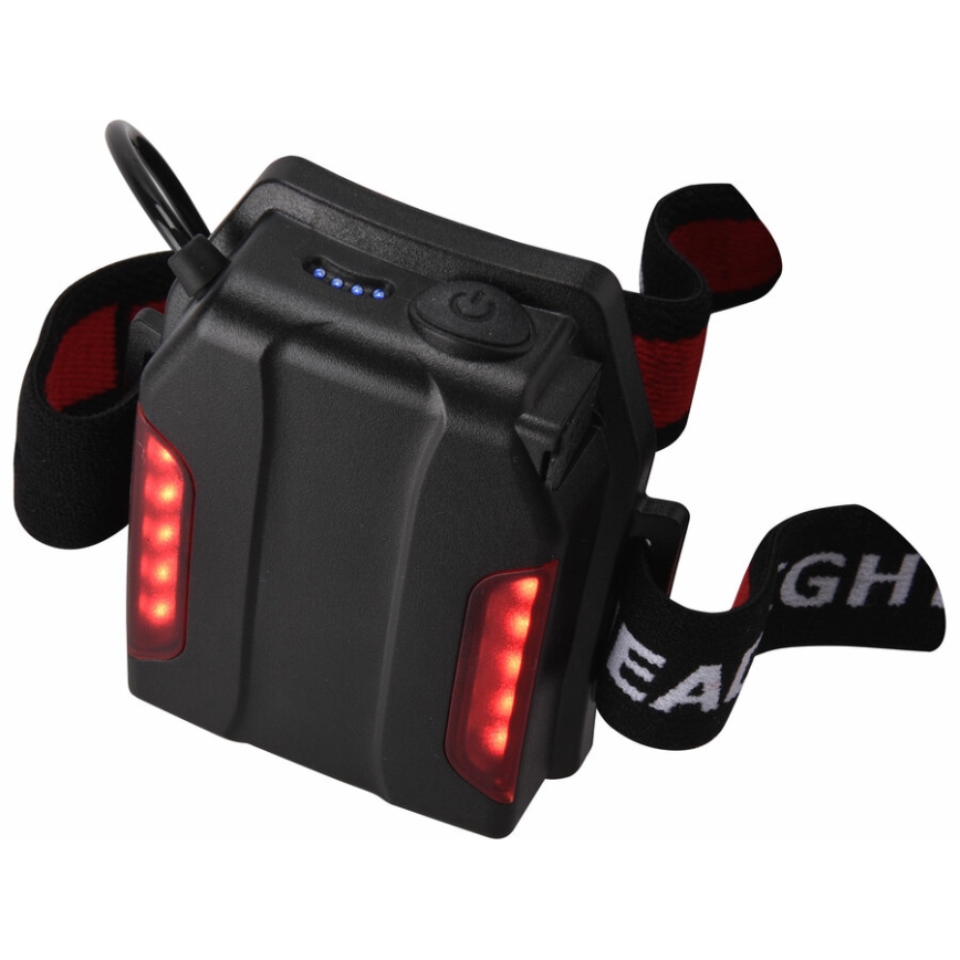 Extol - LED otsalamppu LED/10W/2400 mAh/3,7V musta/punainen