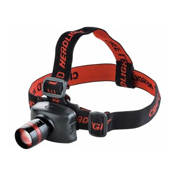 Extol - LED otsalamppu LED/3W/3xAAA musta/punainen