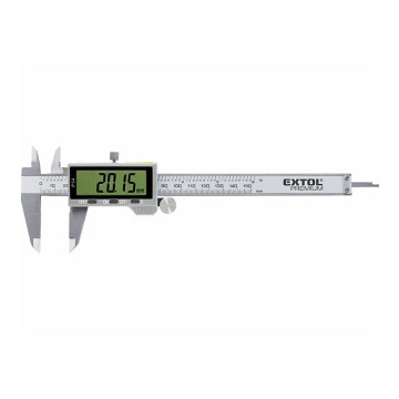Extol Premium - Digitaalinen liukuva metallimitta 0-150 mm 1xCR1632 IP54