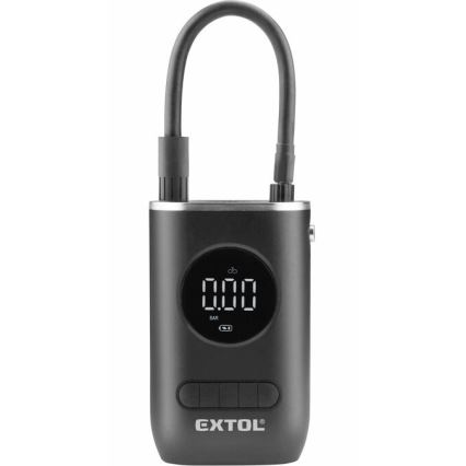 Extol Premium - Digitaalinen taskukompressori 2000 mAh 7,4V musta