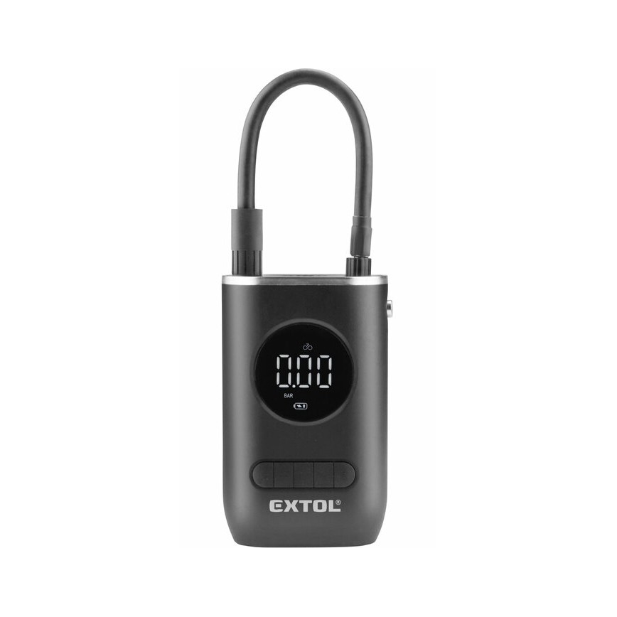 Extol Premium - Digitaalinen taskukompressori 2000 mAh 7,4V musta