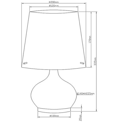 Fabas Luce 2533-34-102 - Pöytävalaisin ADE 1xG9/25W/230V + 1xE14/60W