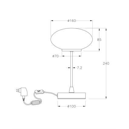 Fabas Luce 3339-30-178 - LED Himmennettävä kosketuspöytävalaisin JAP LED/5W/230V mattakromi