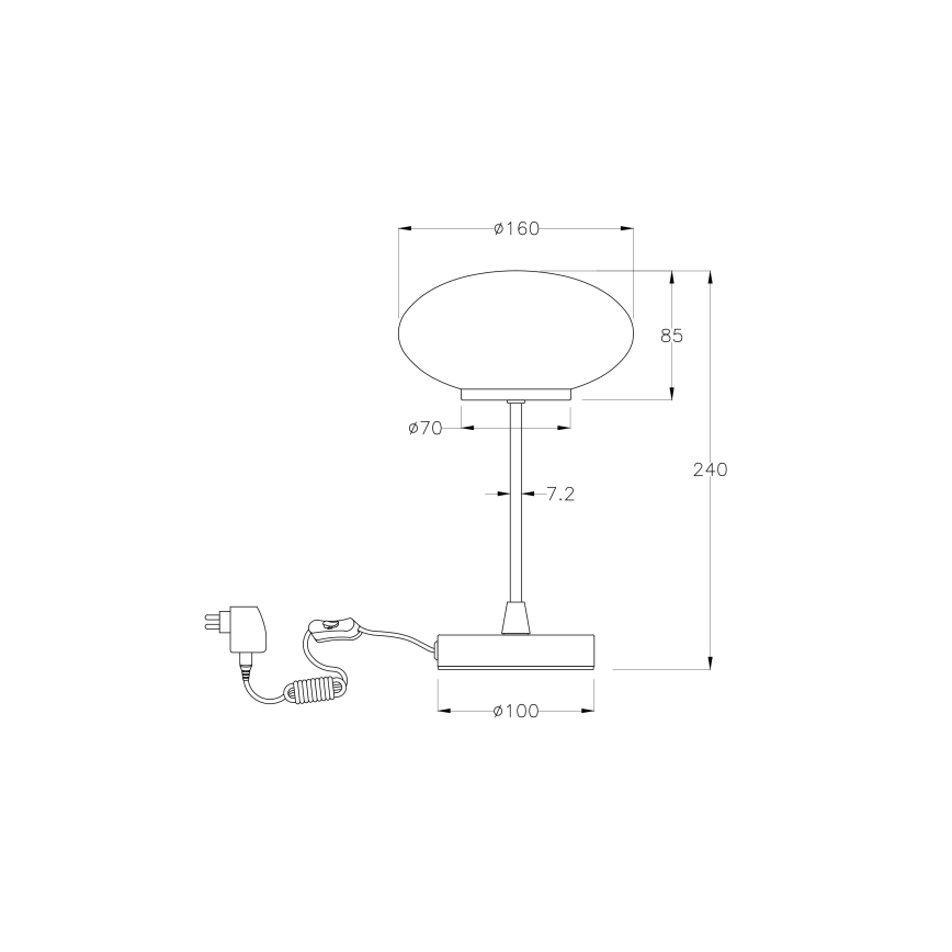 Fabas Luce 3339-30-178 - LED Himmennettävä kosketuspöytävalaisin JAP LED/5W/230V mattakromi