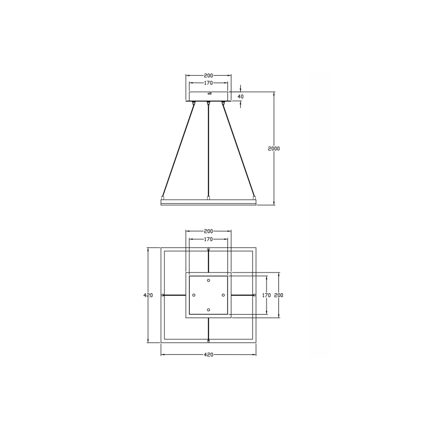 Fabas Luce 3394-40-282 - Himmennettävä LED-kattokruunu johdossa BARD LED/39W/230V antrasiitti