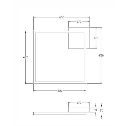 Fabas Luce 3394-61-282 - Himmennettävä LED-kattovalaisin BARD LED/39W/230V 3000K antrasiitti
