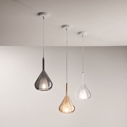Fabas Luce 3481-40-126 - Kattokruunu johdossa LILA 1xE27/40W/230V harmaa
