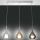 Fabas Luce 3481-48-297 - Kattokruunu johdossa LILA 3xE27/40W/230V läpinäkyvä/kulta/harmaa