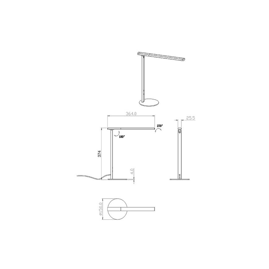 Fabas Luce 3550-30-101 - Himmennettävä LED-pöytävalaisin IDEAL LED/10W/230V 3000-6000K musta