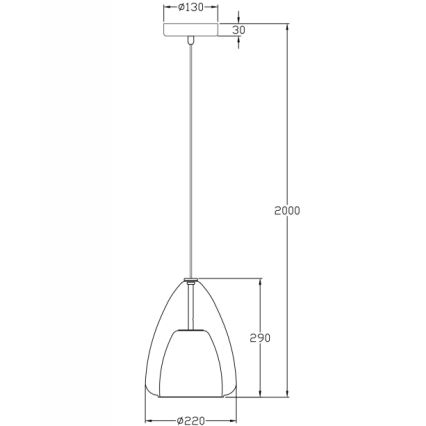 Fabas Luce 3673-40-125 - Kattokruunu johdossa BRITTON 1xE27/40W/230V kulta