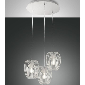 Fabas Luce 3677-47-102 - Kattokruunu johdossa CAMP 3xE27/40W/230V valkoinen